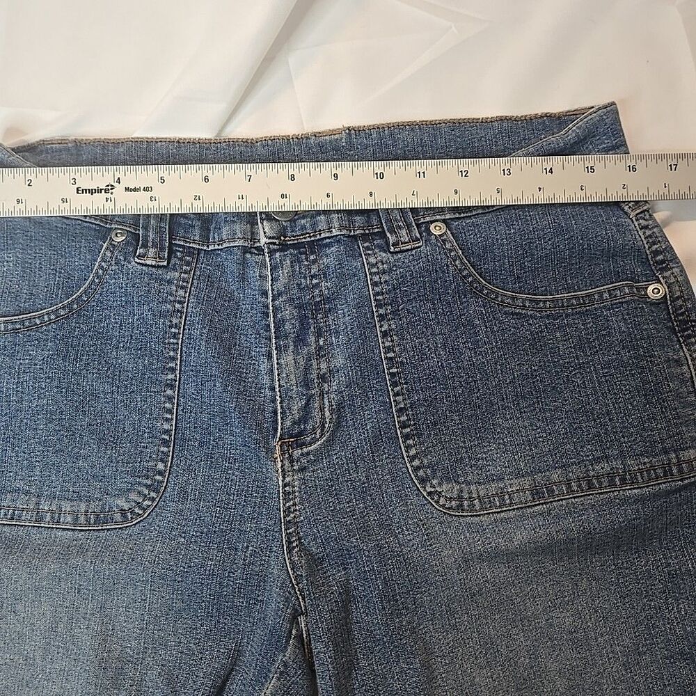 Cut Off Jean Shorts For Women 12 Blue Denim Stretchy Mid Rise Grunge Minimalist - Picture 4 of 7